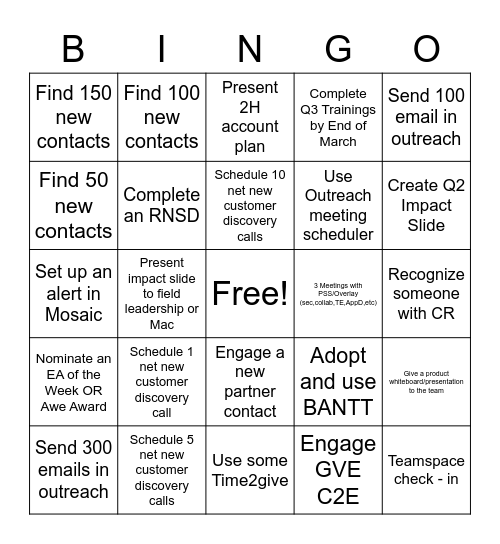 Web, WMG, CSP Bingo Card