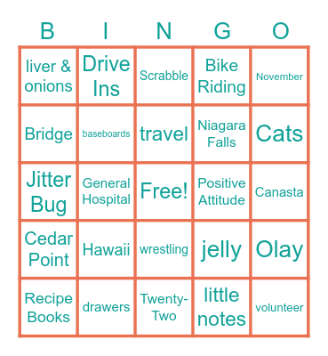 Erna Bingo Card