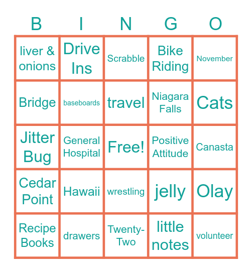 Erna Bingo Card