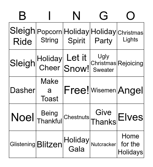 Christmas Bingo Card