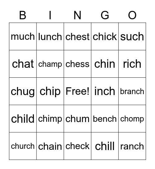 CH BINGO Card