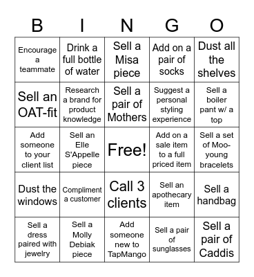 Spring-O! Bingo Card