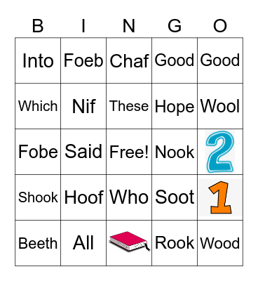Vocabulary Sight Words Bingo Card