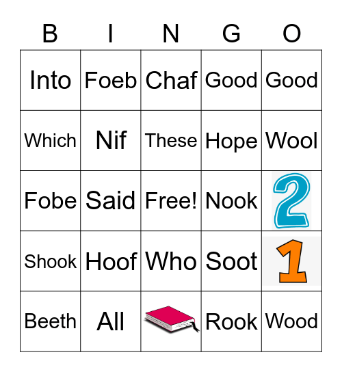 Vocabulary Sight Words Bingo Card