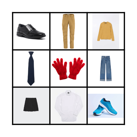 CLOTHES BINGO Card
