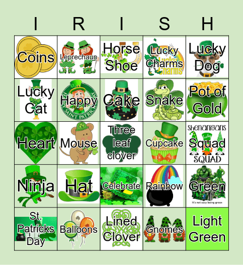 Happy St. Patricks Day Bingo Card