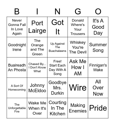 Vinyl Bingo - St. Pat's Edition Bingo Card