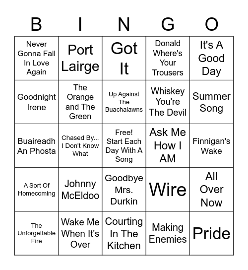 Vinyl Bingo - St. Pat's Edition Bingo Card