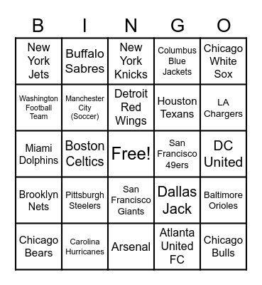 44 - SPORTS Bingo Card