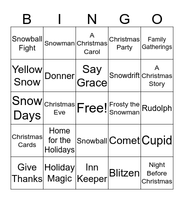 Christmas Bingo Card