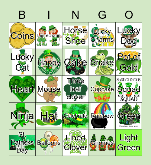 Happy St. Patricks Day Bingo Card