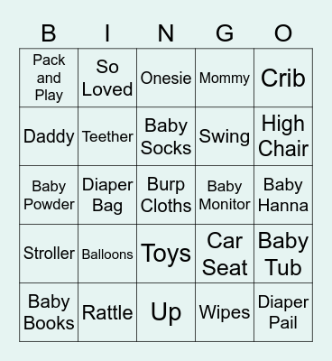 Baby Bingo Card