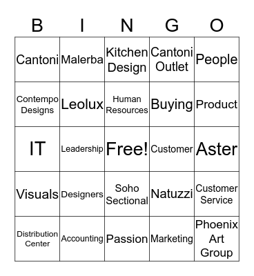 CANTONI Bingo Card