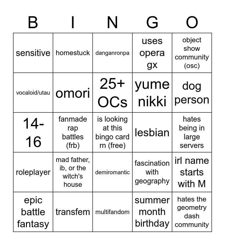 how-much-do-you-have-in-common-with-mallory-bingo-card