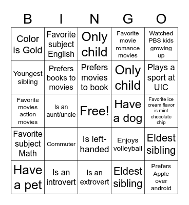 HUMAN BINGO Card