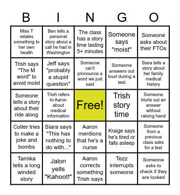 WTF Even Is This Class Bingo Card