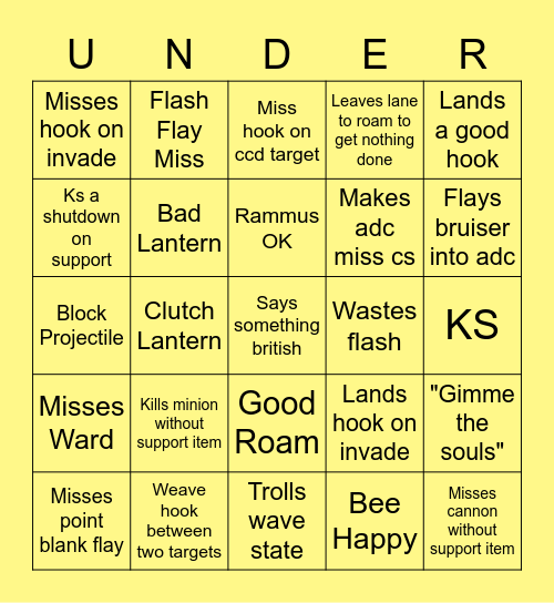 Undertheeb Thresh Bingo Card
