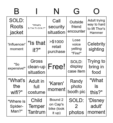 Avengers S.T.A.T.I.O.N. BINGO! Bingo Card