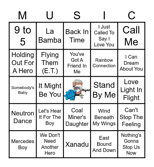 NAME THAT TUNE MOVIE EDITION Bingo Card