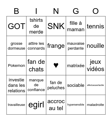 bingo de eva Bingo Card