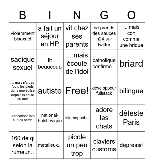 bingo du beubeu Bingo Card