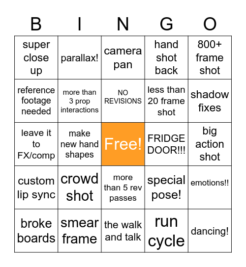 ANIMATOR BINGO Card