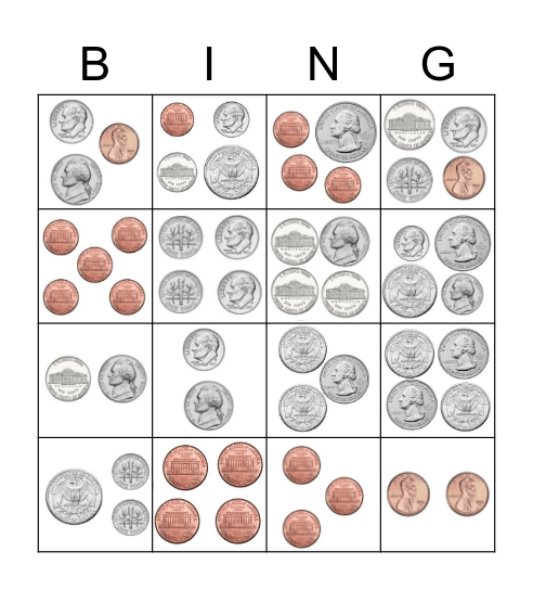 Counting Money Bingo Card