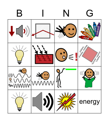 Changes to Light and Sound Bingo Card