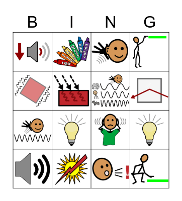 Changes to Light and Sound Bingo Card