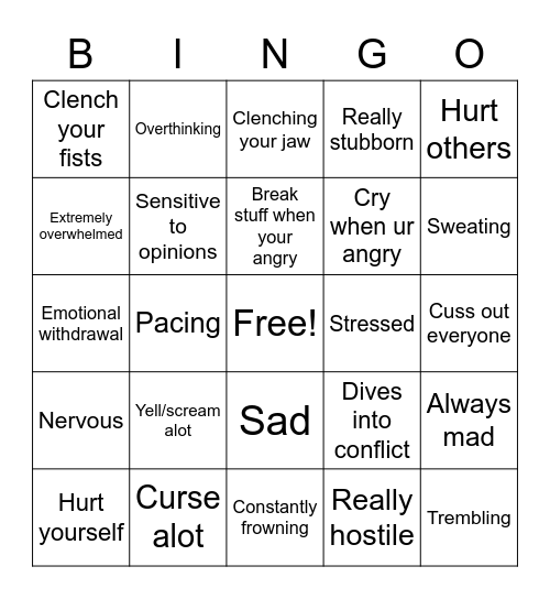 ANGRY BINGO Card