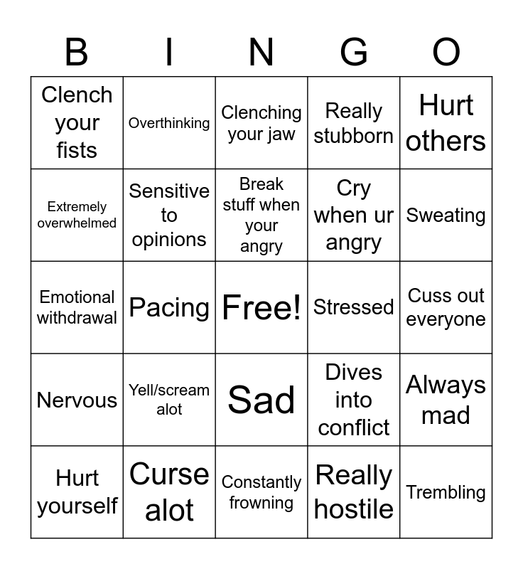 ANGRY BINGO Card