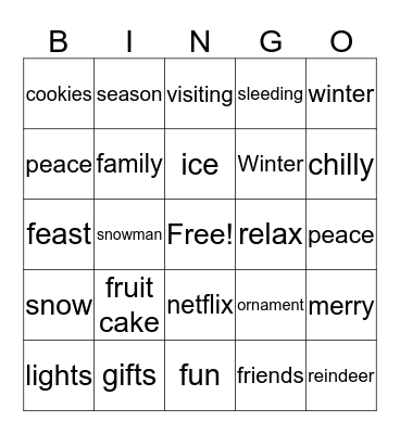 Winter Bingo Card