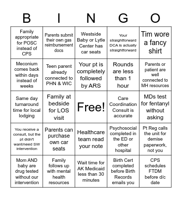 W&C Bingo Card