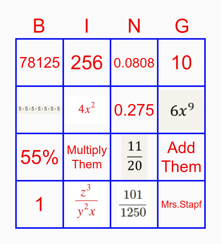 Module 4 Lessons 1-6 Review Bingo Card