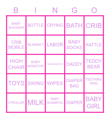 BABY Bingo Card