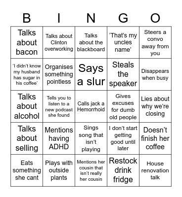 Conchi Bingo Card