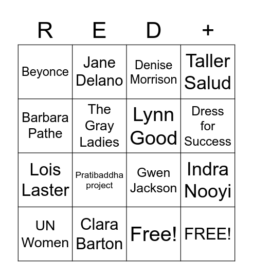 Women and Disaster Response Bingo! Bingo Card