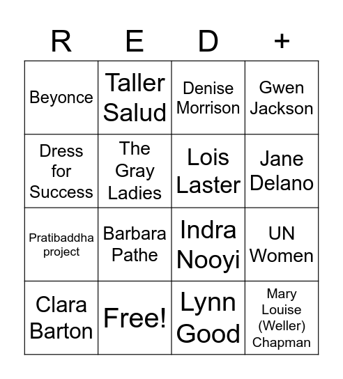 Women and Disaster Response! Bingo Card