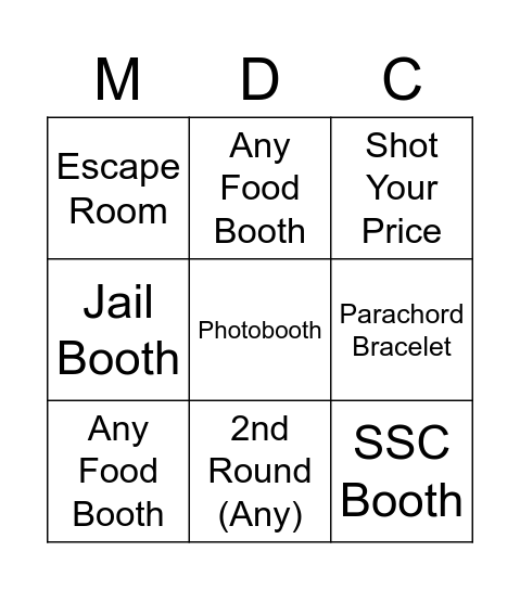 MDC STUDENTS' DAY BINGO Card