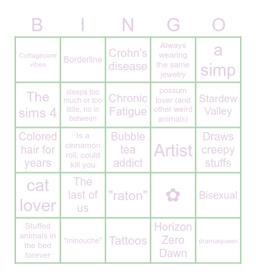 Bidule's Bingo Card