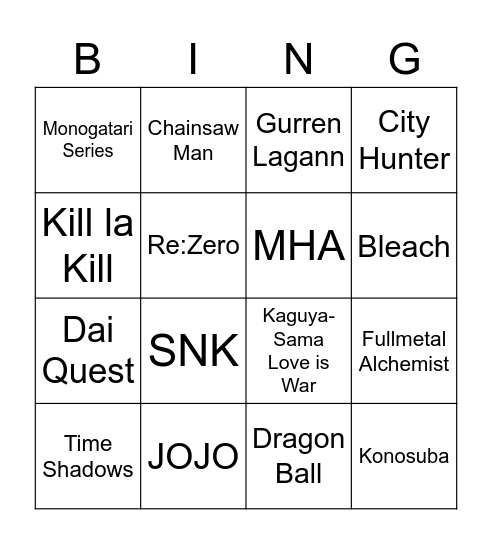 Kusai Bingo! Bingo Card