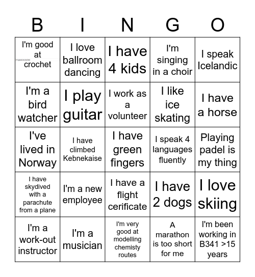 Gest bingo Card