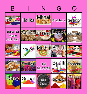 Rangeelo- Holi Bingo Card