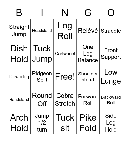 Bingo Gleacaíochta Bingo Card