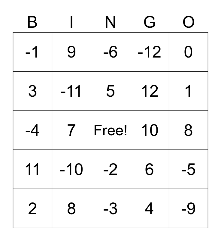 positive-and-negative-integers-bingo-card