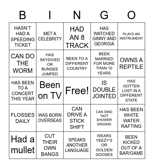 EXCEL BINGO Card