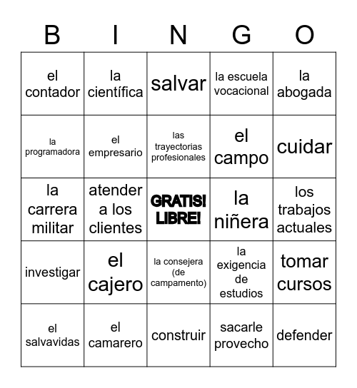 El desarrollo profesional Bingo Card