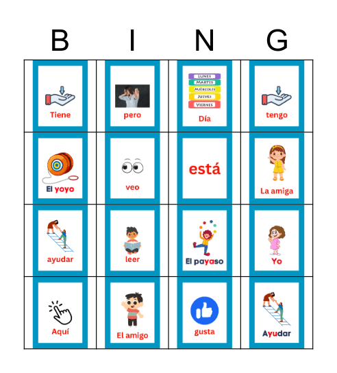 Palabras de uso frequente Bingo Card