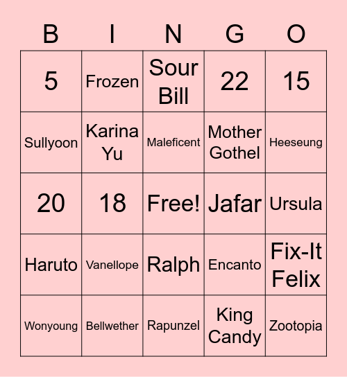 Eden Bingo Card