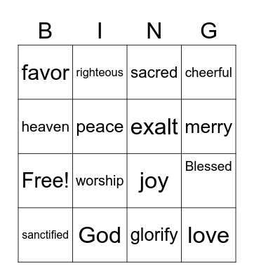 Blessed not Lucky Bingo Card